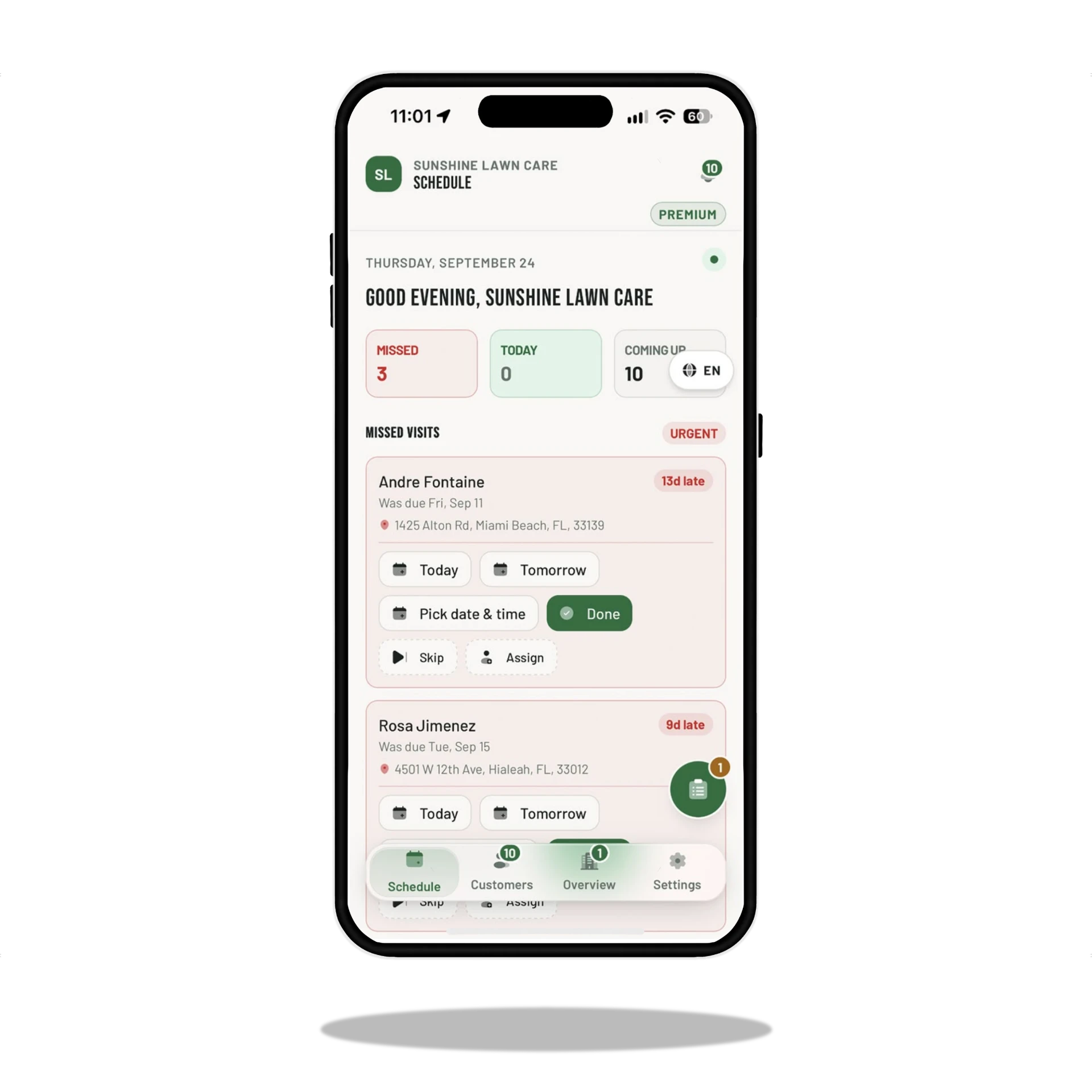 MOW Money missed visits with quick rescheduling actions